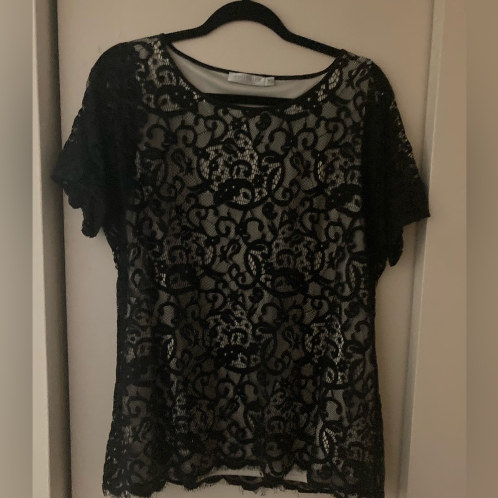 Black lace top.